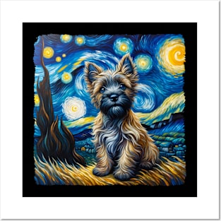 Starry Cairn Terrier Portrait - Dog Portrait Posters and Art